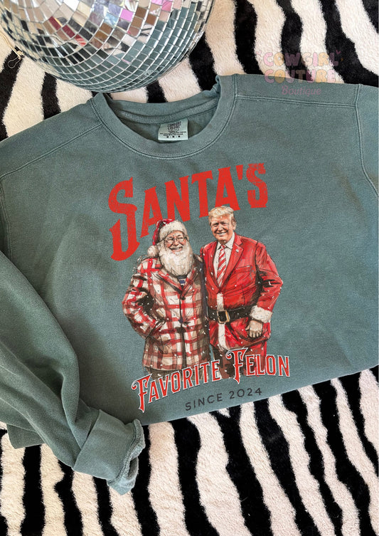 Santas fav felon comfort colors crew