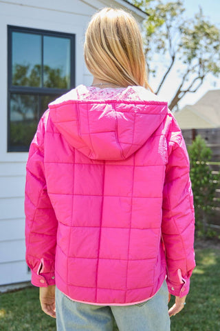 Quilted monochromatic pink jacket