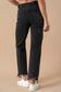 Frayed Flip Waist Straight Jeans