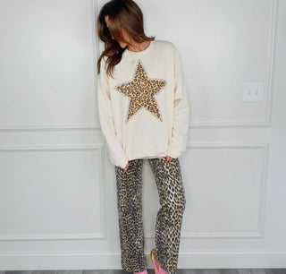 Leopard Star Crewneck