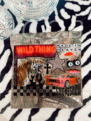 Wild thing collage - camo tee