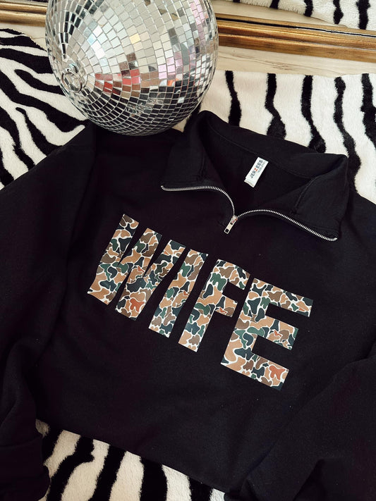 Preorder duck camo wife quarter zip