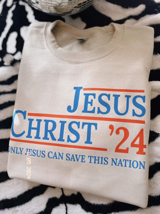 Jesus Christ 24’ sand crewneck