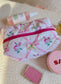 Floral Bow travel makeup bag