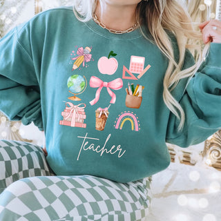 teacher collage crewneck