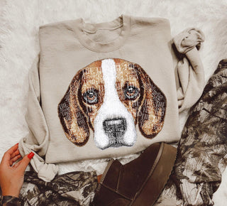 Faux rhinestone beagle sand crew