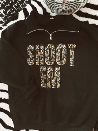 shoot em duck camo quarter zip