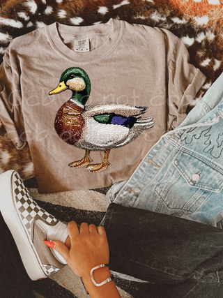 Faux rhinestone mallard duck tee