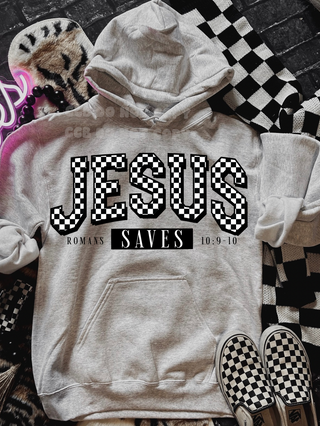 Jesus Saves ash gray Hoodie