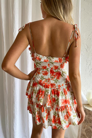 Sunset Floral Tierred Mini dress