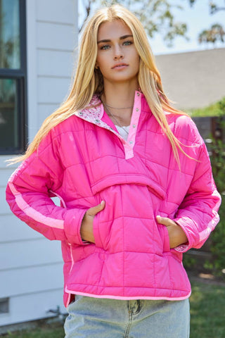 Quilted monochromatic pink jacket