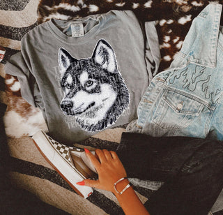 Faux rhinestone husky tee