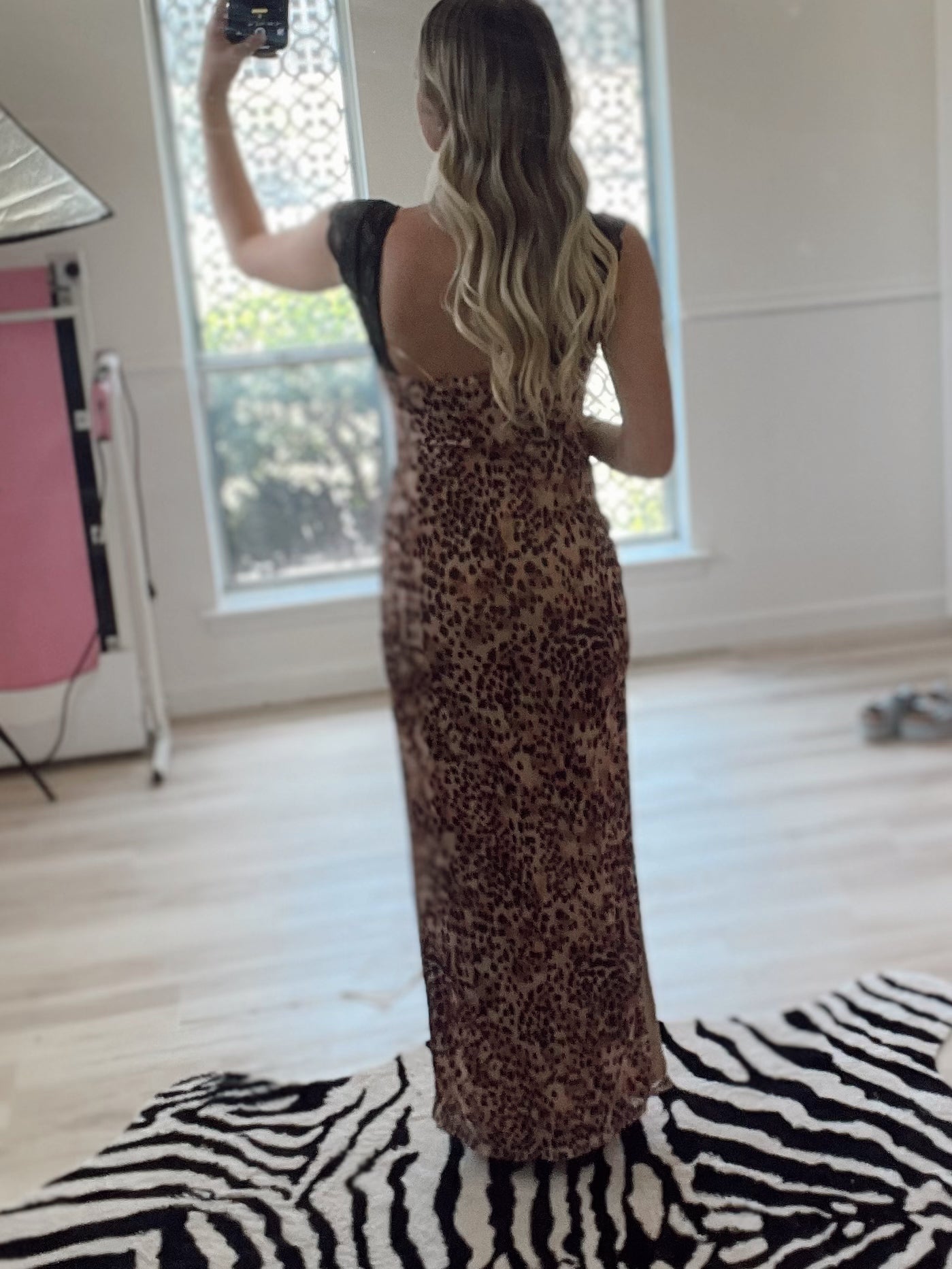 Leopard N lace maxi dress