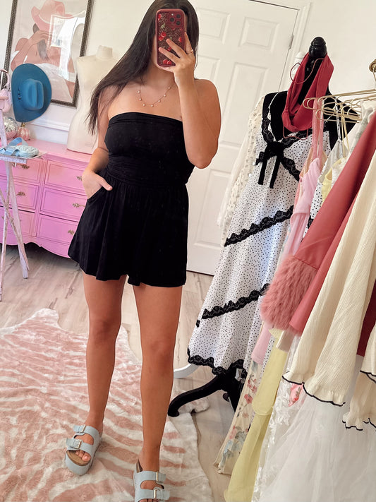 Black stretchy romper