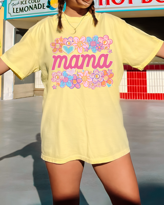 Spring Doodles Mama Comfort Colors Banana Tee