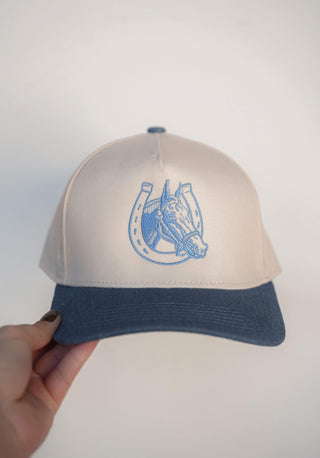 Denim Horse detailed hat