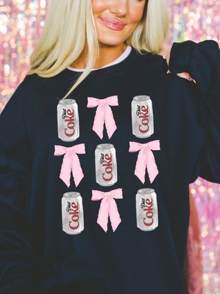 coquette diet coke bow collage crewneck