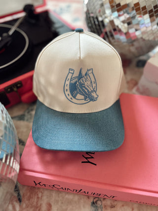 Denim Horse detailed hat