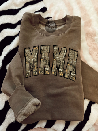 Camo mama mocha crewneck