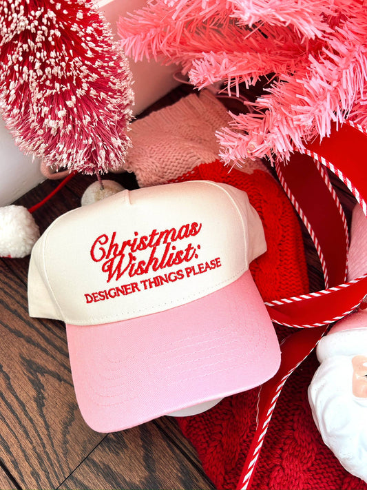 Christmas Wishlist - Pink Vintage Trucker Hat