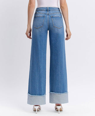 High rise Cuffed denim